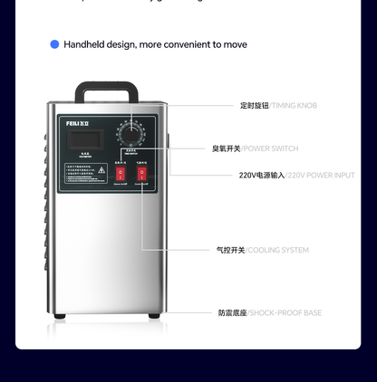 Portable Ozone Generator for Water and Space Disinfection